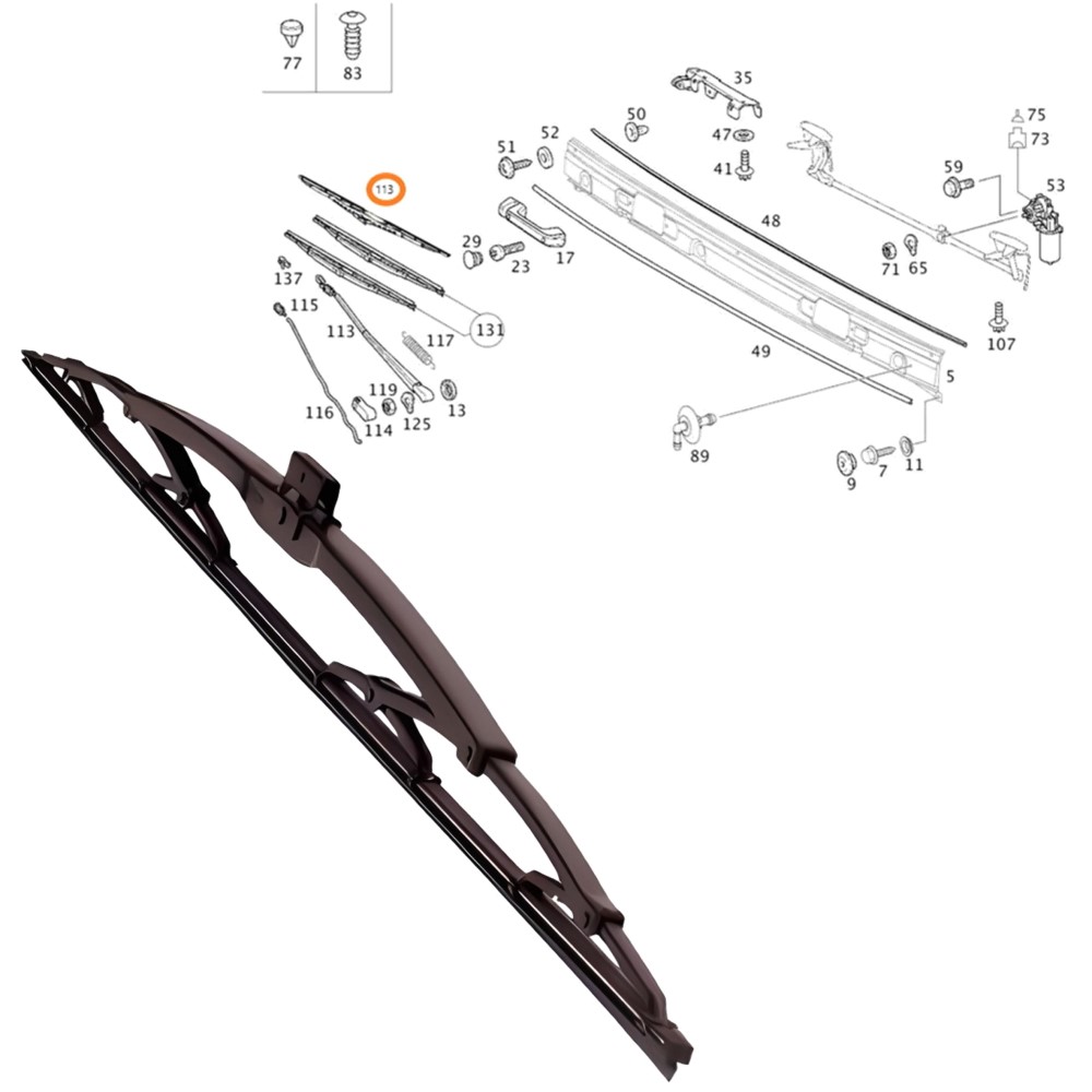 L0101013-Palheta Do Limpador -1674323 | 2RG955425 |  | DY172-