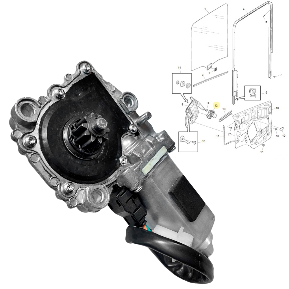 L0102001-Motor Vidro Porta LD-1442293 | 1366762 | 2303355 | 560098 | 72-299-