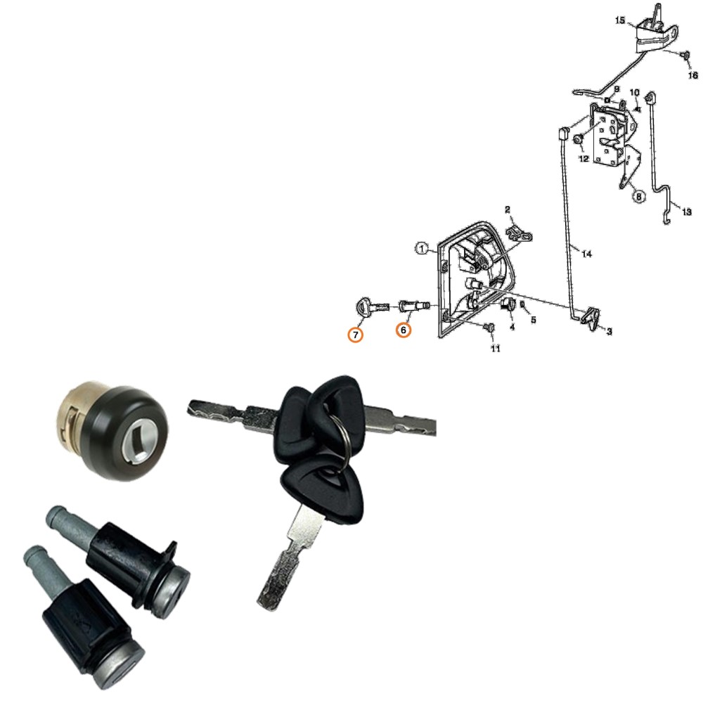 L0103013-Miolo Maçaneta Ignição -581025 | 1485071 | 1485072 | 1744065-