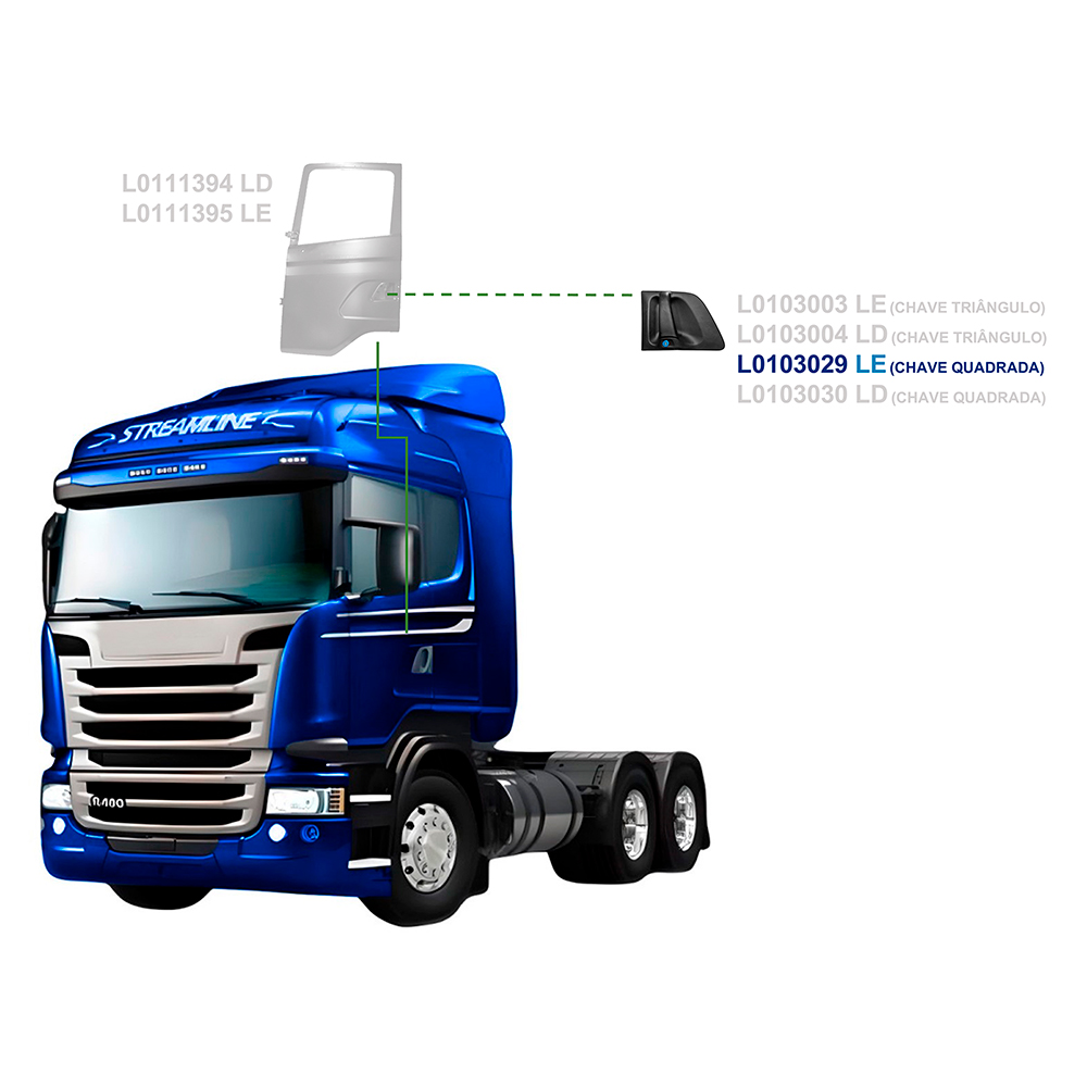 L0103029-Maçaneta Porta LE-1423017 | 1488409 | 1544330-