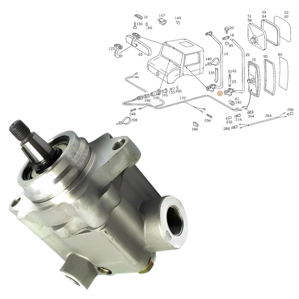 L0108016-Bomba Direção Hidráulica -1333790 | 1457710 | 1422417 | 1571436 | 10571436-