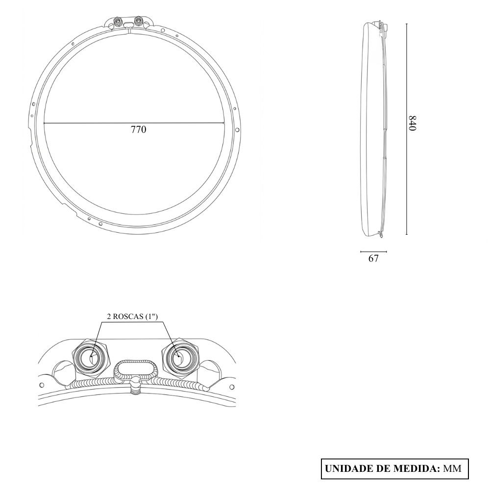 L0209113-Aro Hélice Radiador Ar Cond. -23754294 | 22342521 | 23003426-2 CONEXÕES | 770MM | C/ANEL DE VEDAÇÃO
FH 15/..