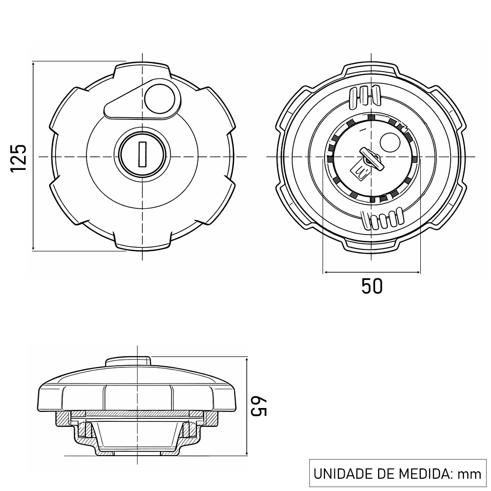 L0310001-Tampa Tanque Combustível -0004700405 | 0004705205 | 20392749 | 20392751-