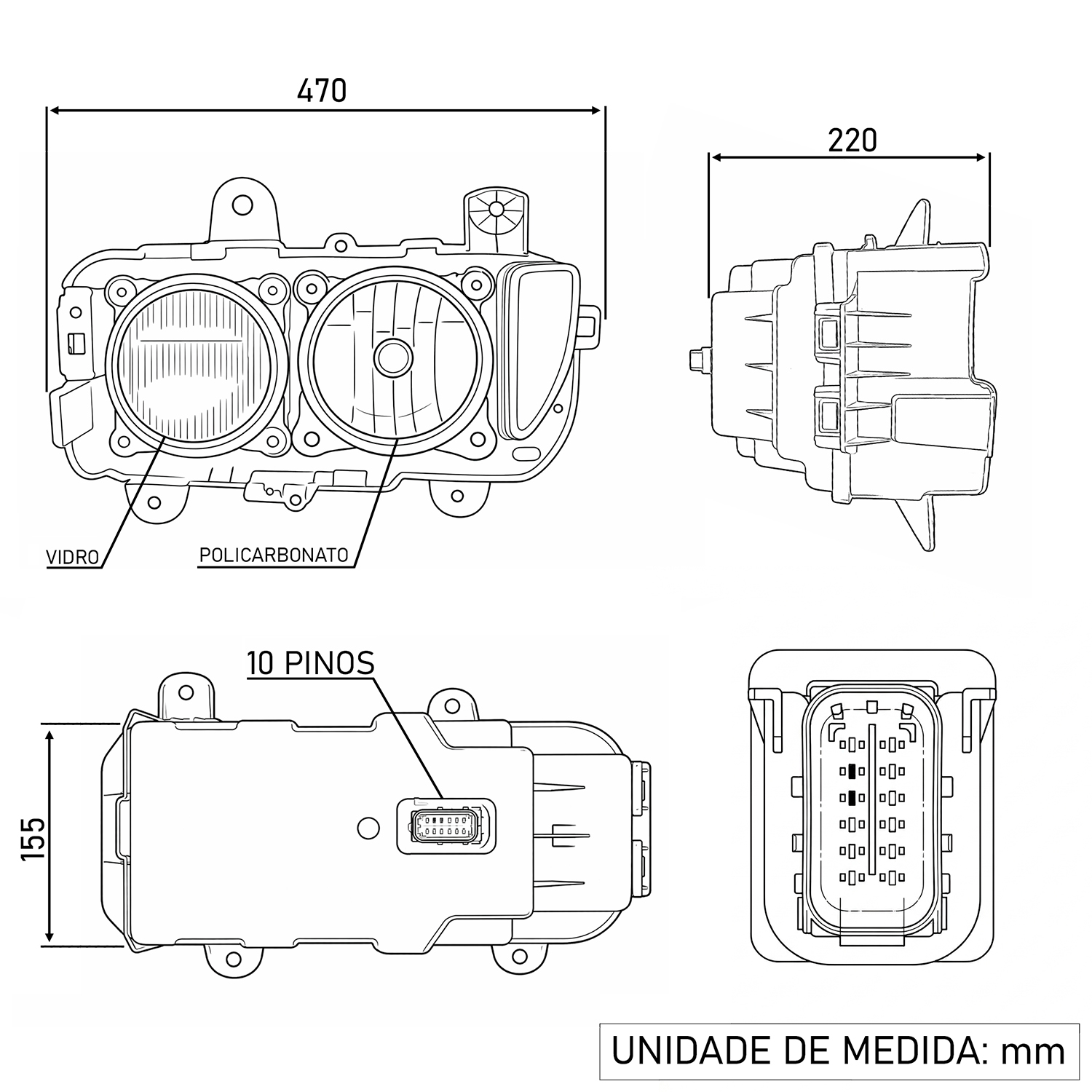 L0313389-Farol Principal LE-A9588201361 | 9588201361 | 9588201561 | A9588201561-